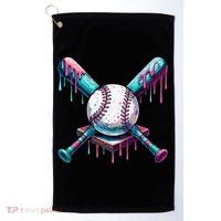 Baseball Ice Cream Drip Baseball Golf Towel thumb 0