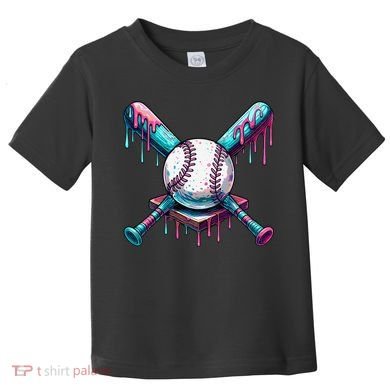 Baseball Ice Cream Drip Baseball Toddler T-Shirt