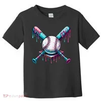 Baseball Ice Cream Drip Baseball Toddler T-Shirt thumb 0
