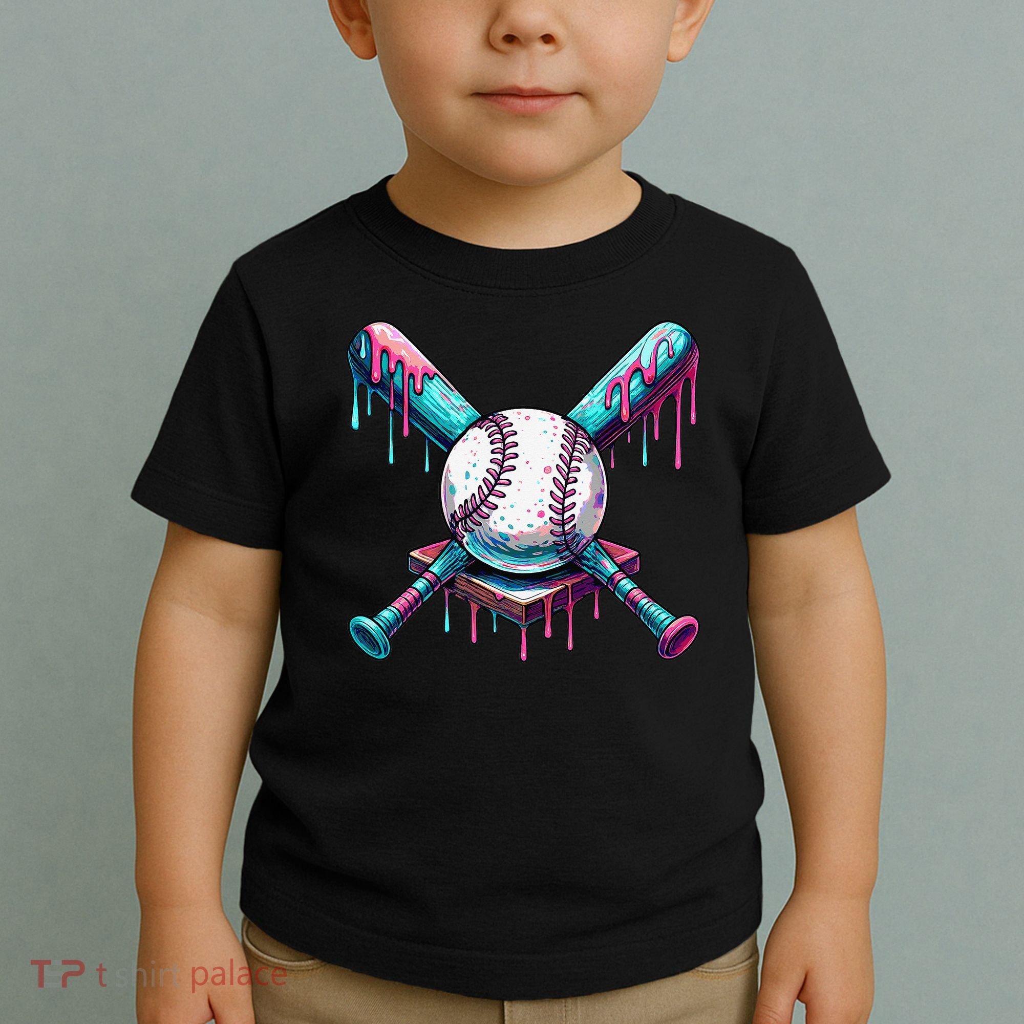 Baseball Ice Cream Drip Baseball Toddler T-Shirt