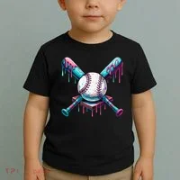 Baseball Ice Cream Drip Baseball Toddler T-Shirt thumb 2