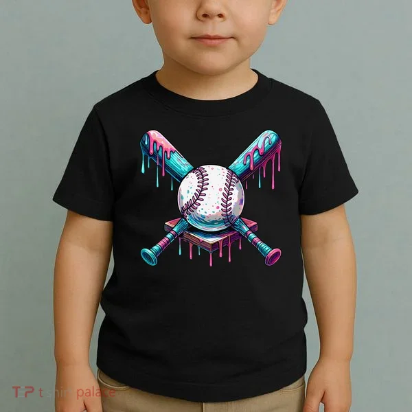 Baseball Ice Cream Drip Baseball Toddler T-Shirt