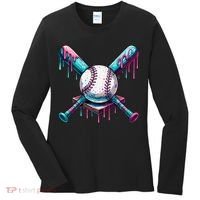 Baseball Ice Cream Drip Baseball Women's Long Sleeve Shirt thumb 0