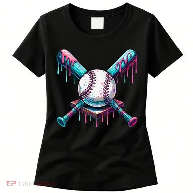 Baseball Ice Cream Drip Baseball Women's T-Shirt
