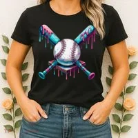 Baseball Ice Cream Drip Baseball Women's T-Shirt thumb 2