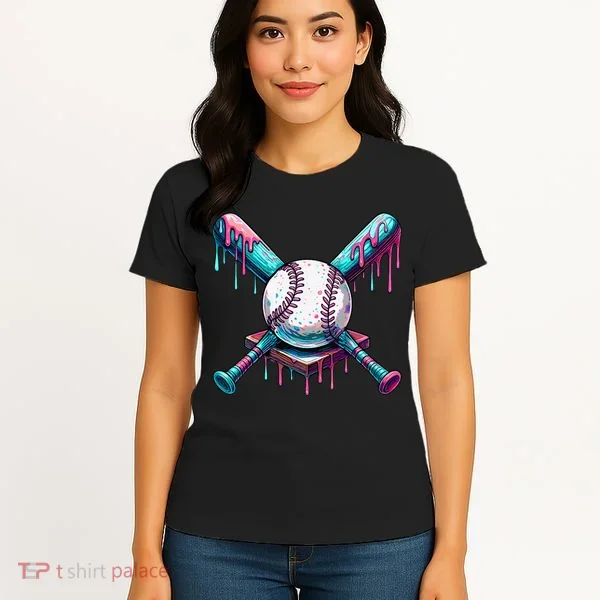 Baseball Ice Cream Drip Baseball Women's T-Shirt