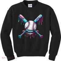 Baseball Ice Cream Drip Baseball Kids Sweatshirt thumb 0