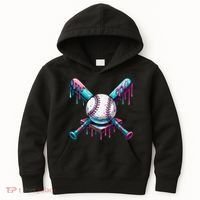 Baseball Ice Cream Drip Baseball Kids Hoodie thumb 0