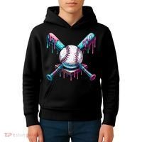 Baseball Ice Cream Drip Baseball Kids Hoodie thumb 4