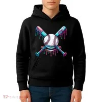 Baseball Ice Cream Drip Baseball Kids Hoodie thumb 4