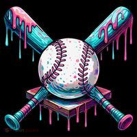 Baseball Ice Cream Drip Baseball Kids Hoodie thumb 5