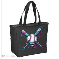 Baseball Ice Cream Drip Baseball Tote Bag thumb 2