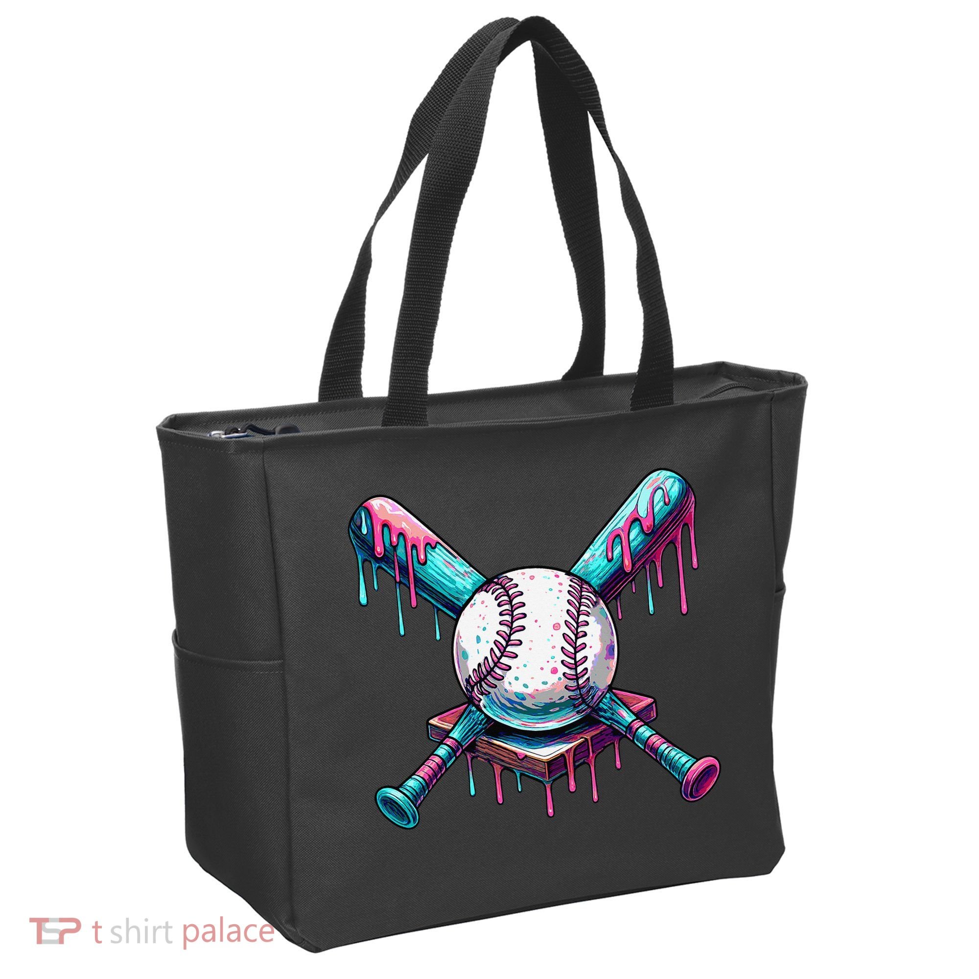 Baseball Ice Cream Drip Baseball Tote Bag