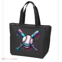 Baseball Ice Cream Drip Baseball Tote Bag thumb 3