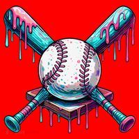 Baseball Ice Cream Drip Baseball Santa Hat thumb 1