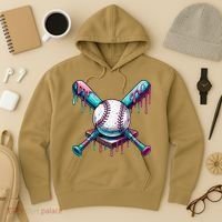 Baseball Ice Cream Drip Baseball Hoodie thumb 3