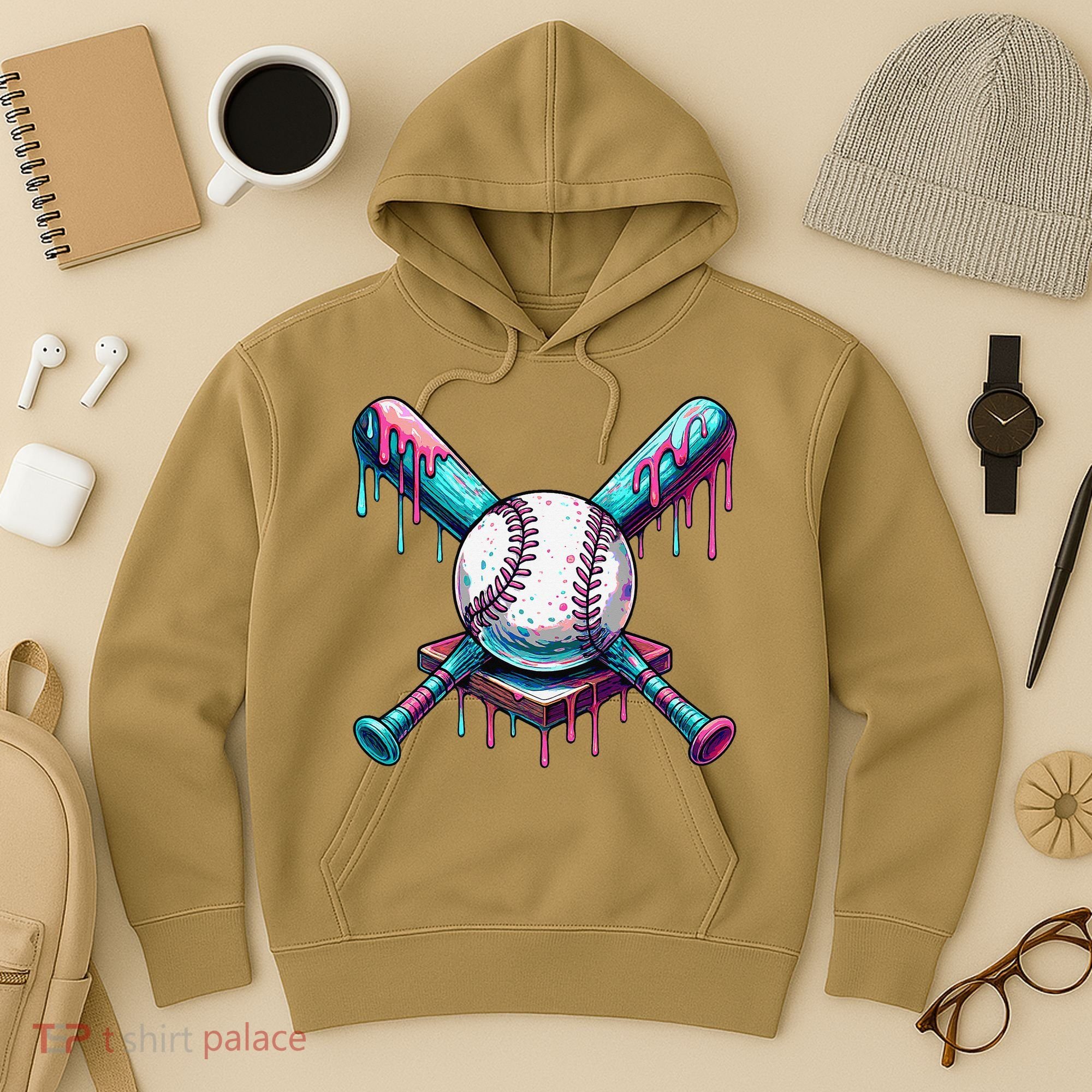 Baseball Ice Cream Drip Baseball Hoodie