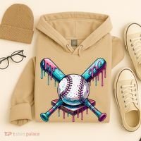 Baseball Ice Cream Drip Baseball Hoodie thumb 4