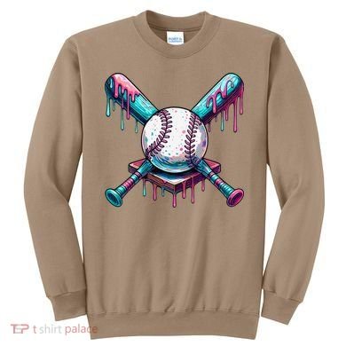 Baseball Ice Cream Drip Baseball Sweatshirt