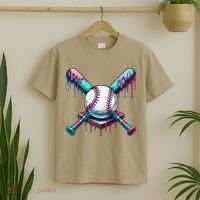 Baseball Ice Cream Drip Baseball T-Shirt thumb 2