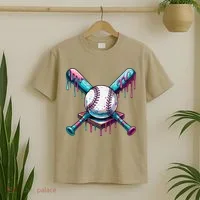 Baseball Ice Cream Drip Baseball T-Shirt thumb 2