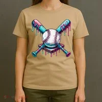 Baseball Ice Cream Drip Baseball T-Shirt thumb 4