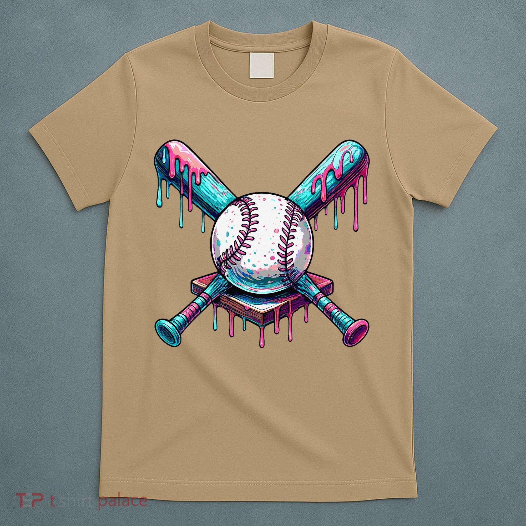 Baseball Ice Cream Drip Baseball T-Shirt