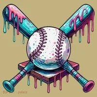 Baseball Ice Cream Drip Baseball T-Shirt thumb 7