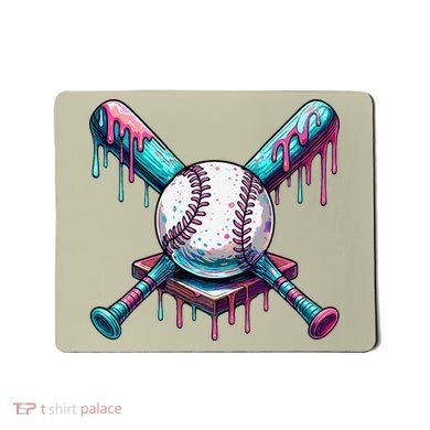 Baseball Ice Cream Drip Baseball Mousepad
