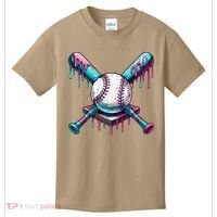 Baseball Ice Cream Drip Baseball Kids T-Shirt thumb 0
