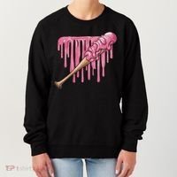 Baseball Ice Cream Baseball Bat With Sprinkles Drip Women's Sweatshirt thumb 0