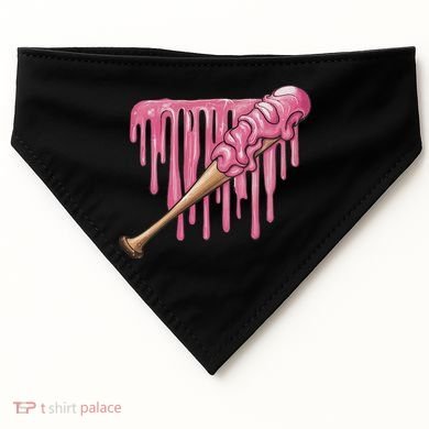 Baseball Ice Cream Baseball Bat With Sprinkles Drip USA-Made Doggie Bandana