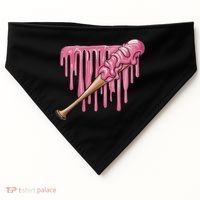 Baseball Ice Cream Baseball Bat With Sprinkles Drip USA-Made Doggie Bandana thumb 0