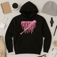 Baseball Ice Cream Baseball Bat With Sprinkles Drip Hoodie thumb 3