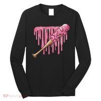 Baseball Ice Cream Baseball Bat With Sprinkles Drip Long Sleeve Shirt thumb 0