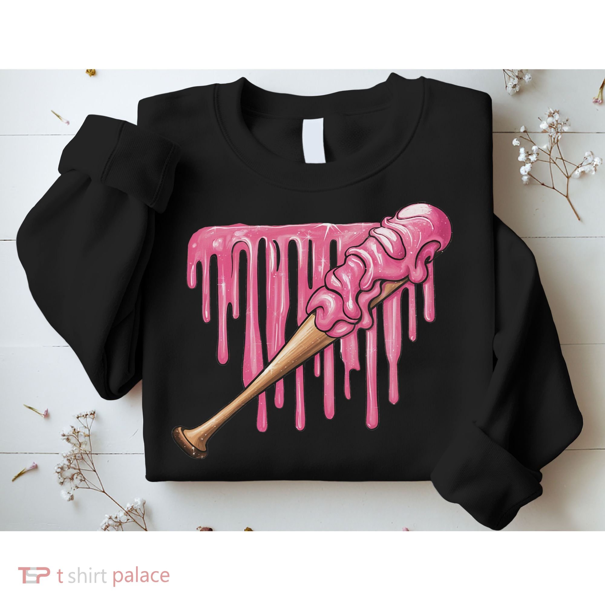 Baseball Ice Cream Baseball Bat With Sprinkles Drip Sweatshirt
