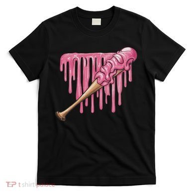 Baseball Ice Cream Baseball Bat With Sprinkles Drip T-Shirt