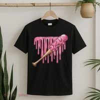Baseball Ice Cream Baseball Bat With Sprinkles Drip T-Shirt thumb 2