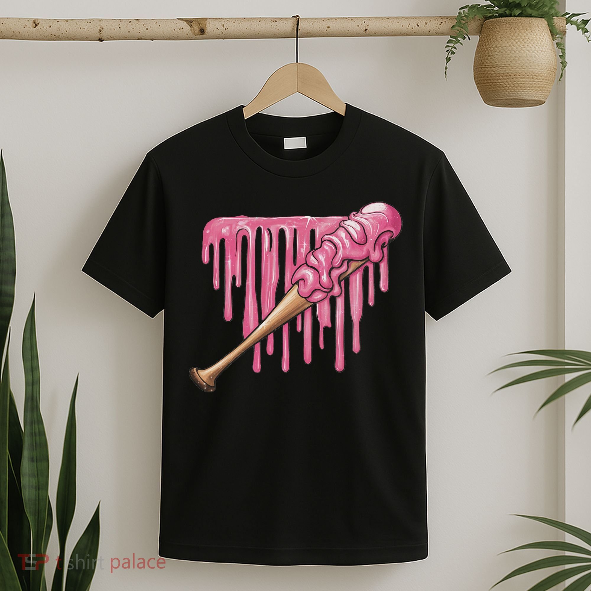 Baseball Ice Cream Baseball Bat With Sprinkles Drip T-Shirt