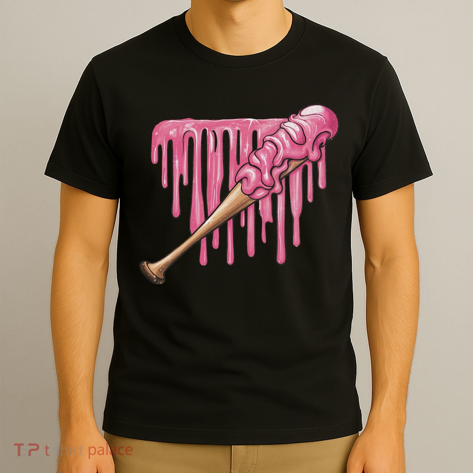 Baseball Ice Cream Baseball Bat With Sprinkles Drip T-Shirt