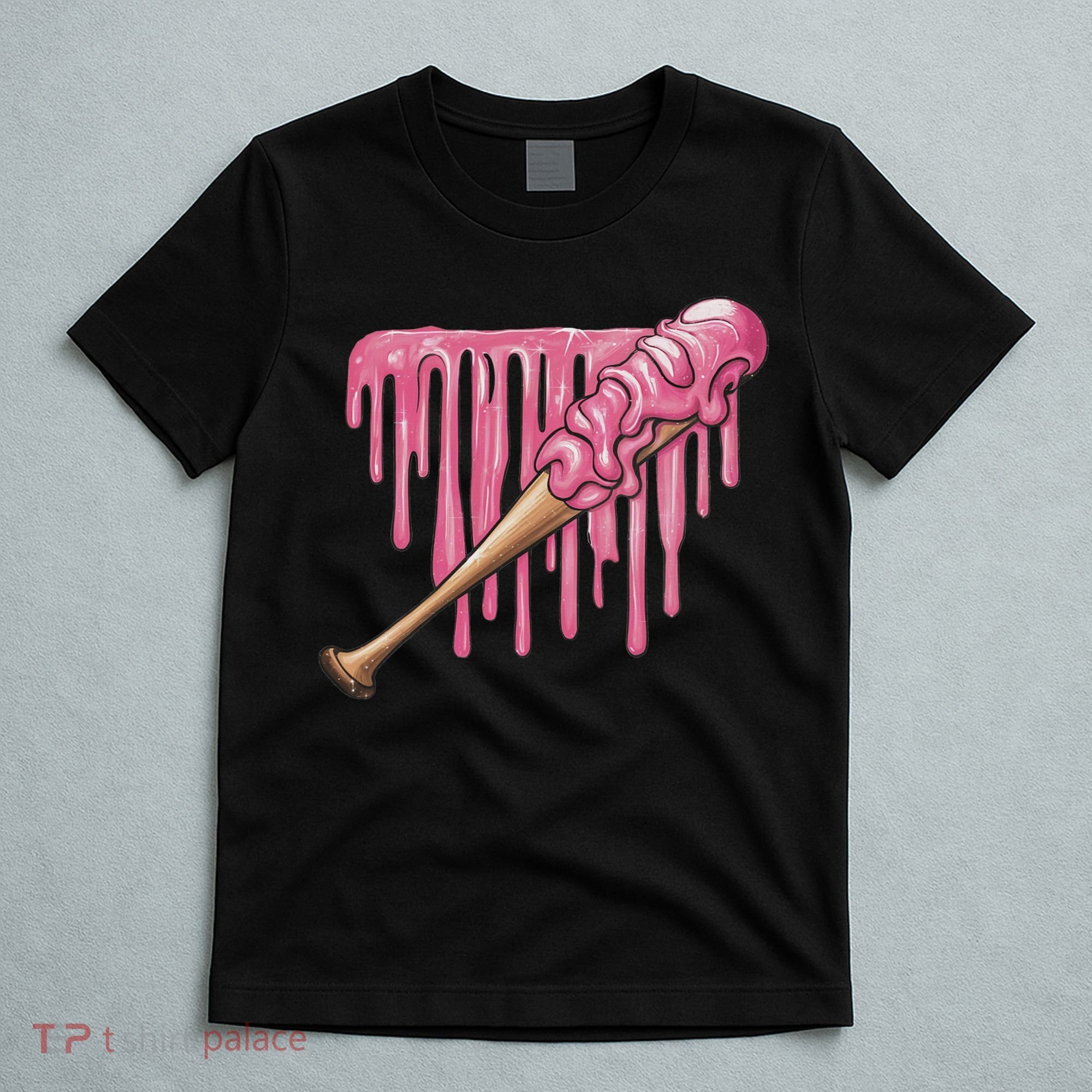 Baseball Ice Cream Baseball Bat With Sprinkles Drip T-Shirt