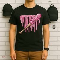 Baseball Ice Cream Baseball Bat With Sprinkles Drip T-Shirt thumb 6