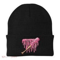 Baseball Ice Cream Baseball Bat With Sprinkles Drip Beanie thumb 0