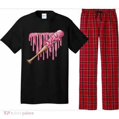 Baseball Ice Cream Baseball Bat With Sprinkles Drip Pajama Set