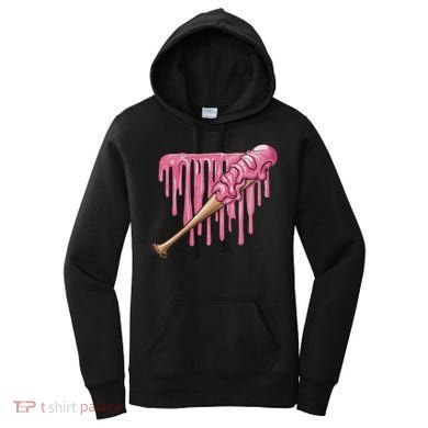Baseball Ice Cream Baseball Bat With Sprinkles Drip Women's Hoodie