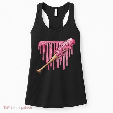 Baseball Ice Cream Baseball Bat With Sprinkles Drip Women's Tank Top