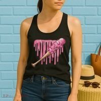 Baseball Ice Cream Baseball Bat With Sprinkles Drip Women's Tank Top thumb 2