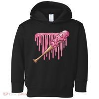Baseball Ice Cream Baseball Bat With Sprinkles Drip Toddler Hoodie thumb 0