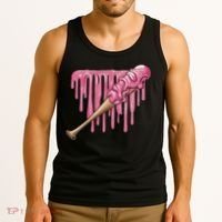 Baseball Ice Cream Baseball Bat With Sprinkles Drip Tank Top thumb 3