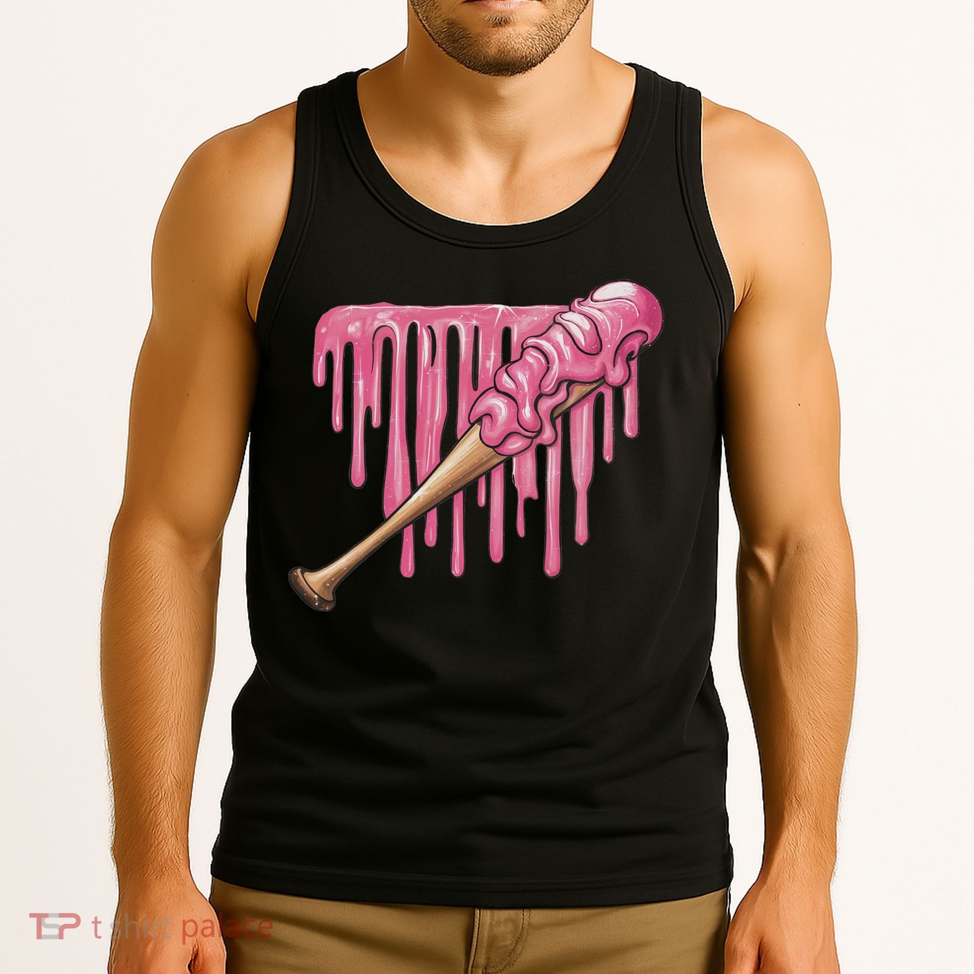 Baseball Ice Cream Baseball Bat With Sprinkles Drip Tank Top